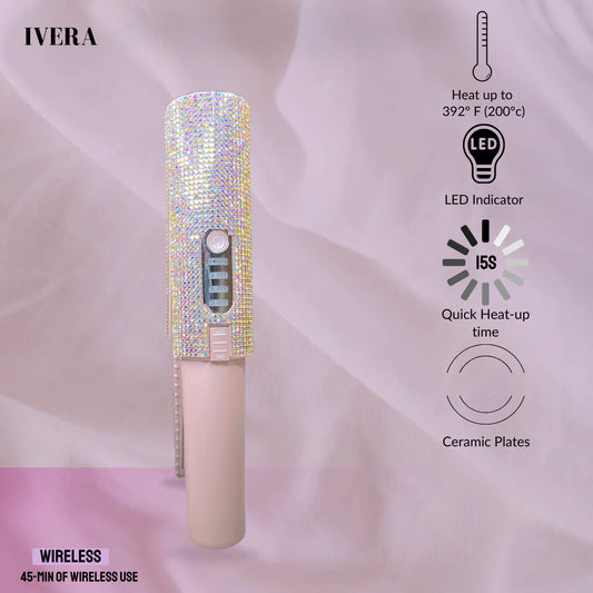 Drahokamová bezdrátová žehlička na vlasy