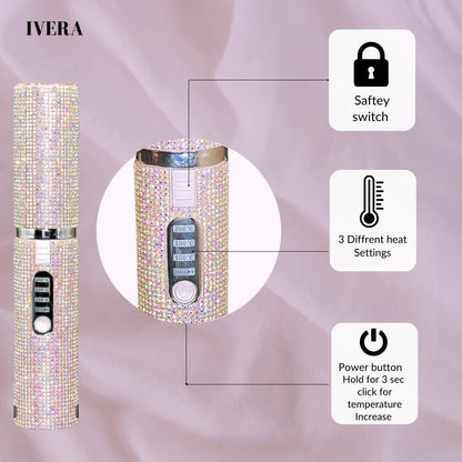 Drahokamová bezdrátová žehlička na vlasy