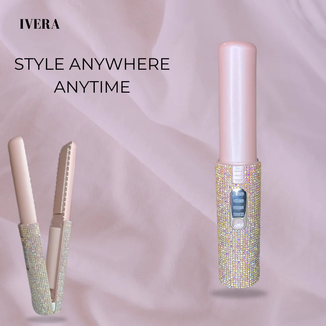 Drahokamová bezdrátová žehlička na vlasy